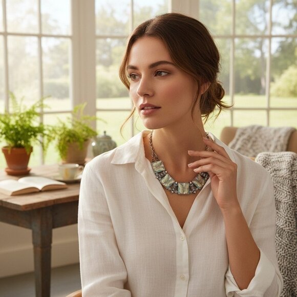 Kirks Folly 80s Enamel Butterfly Stretch Rhinestone Bracelet Panel Necklace Set - Picture 2 of 10